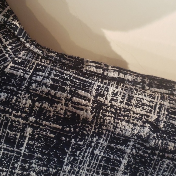 Natalia 56 Black White Top Womens Box Front Pockets 3/4 Sleeve Size Cotton Large - Picture 7 of 14